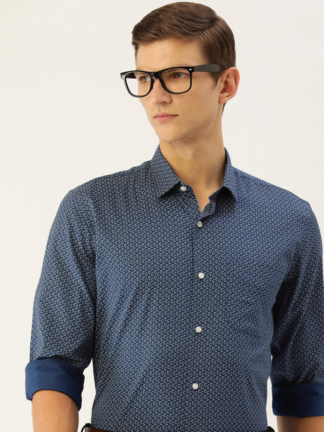 Buy Peter England Men Pure Cotton Slim Fit Opaque Printed Formal Shirt