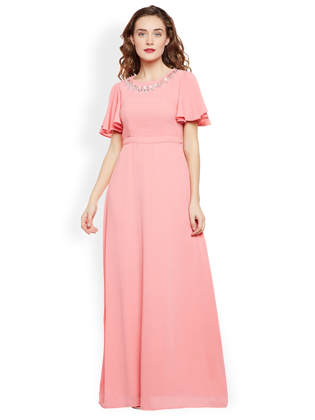 Buy Martini Women Pink Embellished Fit And Flare Dress - Dresses for ...
