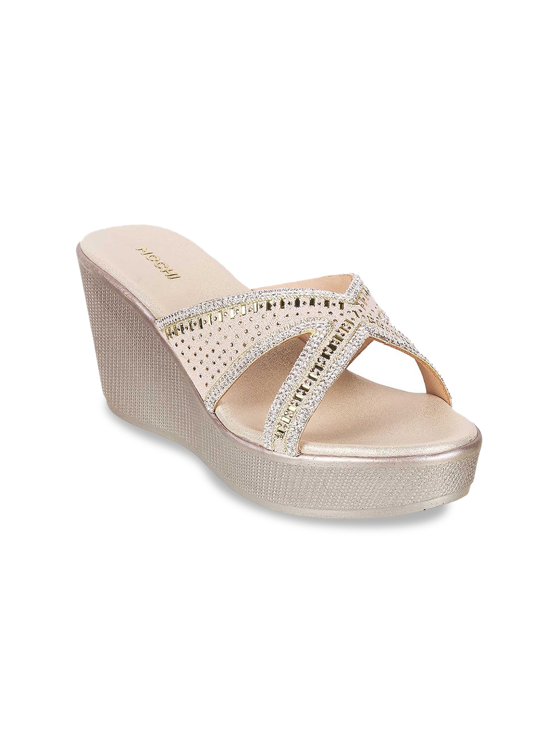 Buy Mochi Embellished Open Toe Wedges Heels for Women 23035556 Myntra