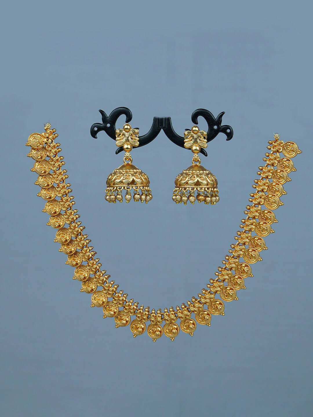 Buy Diksha Collection Gold Plated Matte Finish Jewellery Set