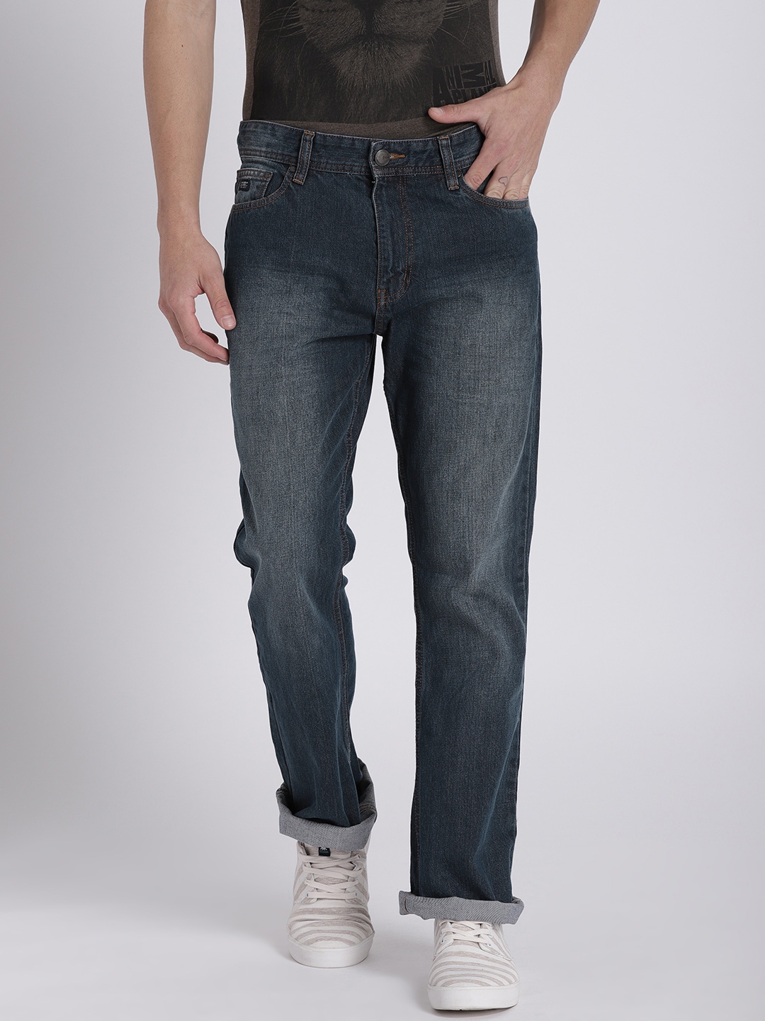 Buy Splash Men Blue Bootcut Mid Rise Clean Look Jeans - Jeans for Men ...