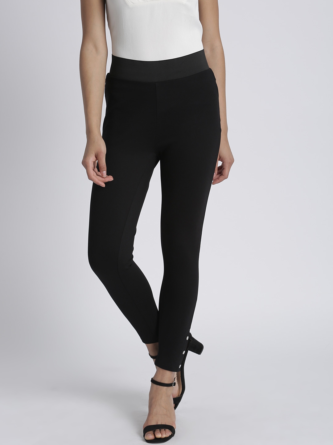 Buy Splash Women Black Regular Fit Solid Trousers - Trousers for Women ...