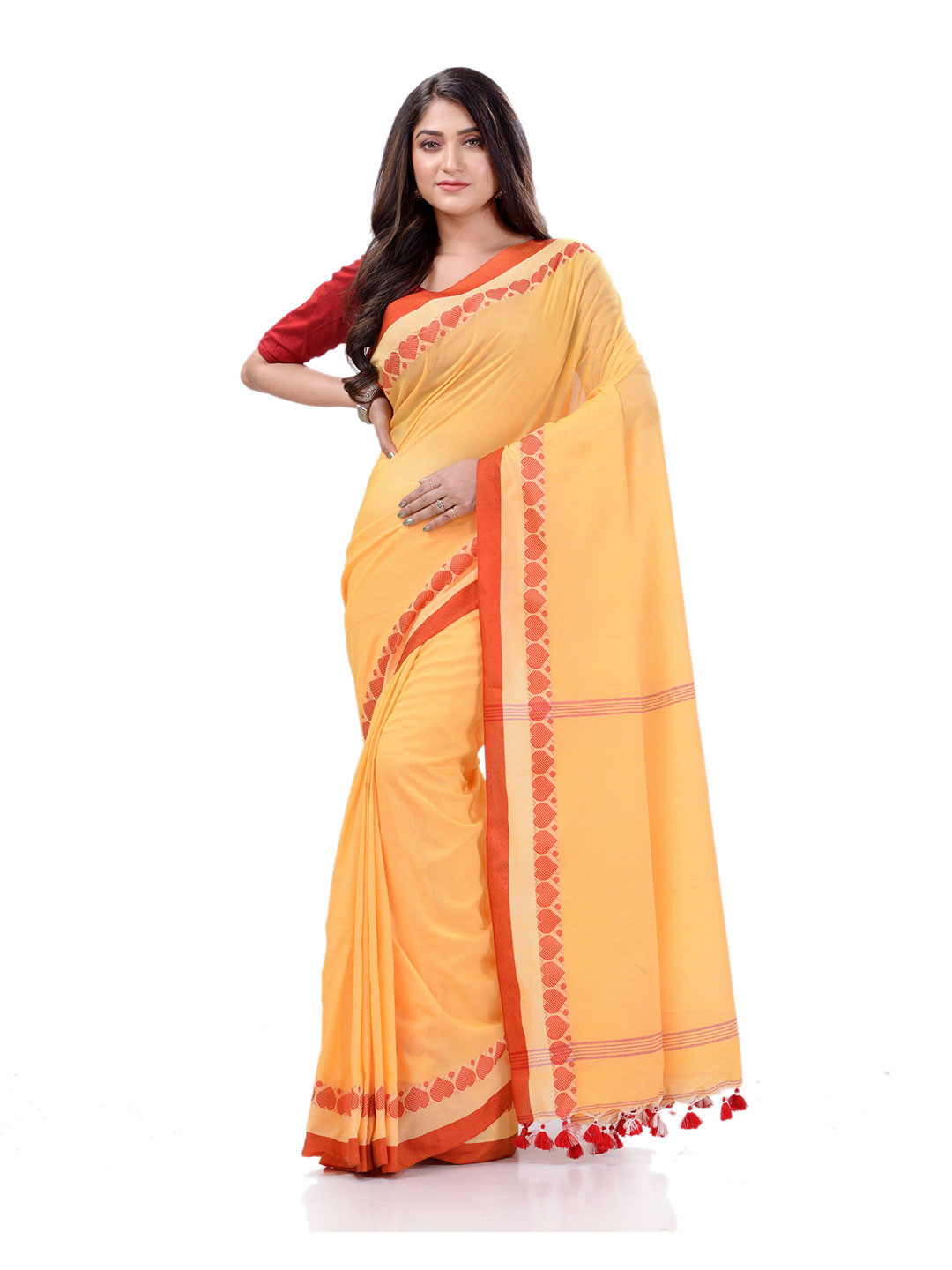 Buy DESH BIDESH Bengali Pure Cotton Handloom Taant Saree Sarees for