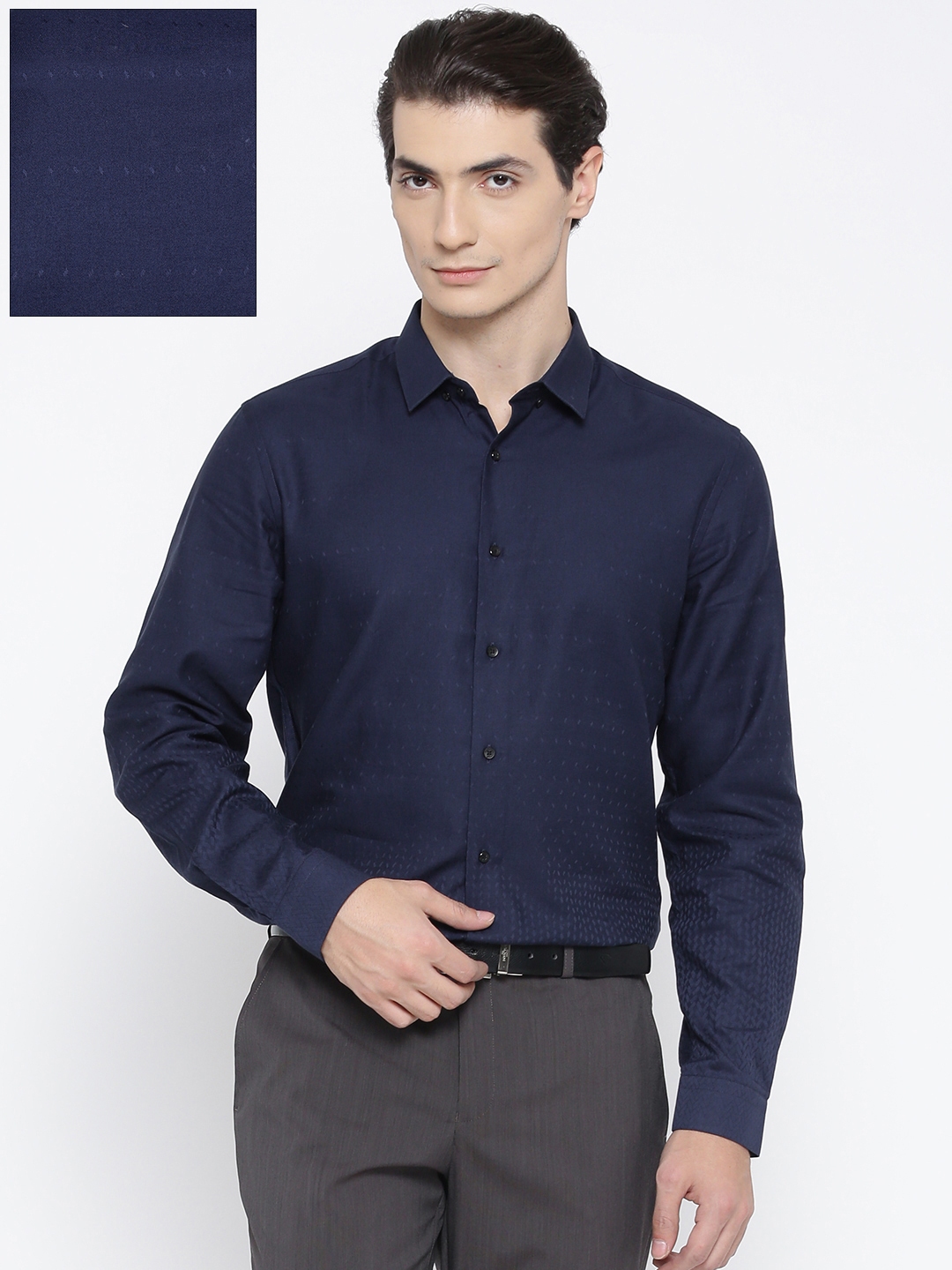 navy formal shirt mens