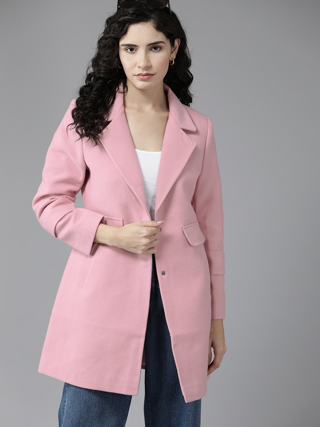Open Jacket Buy The Roadster Lifestyle Co. Notched Lapel Collar Longline Open Front ...