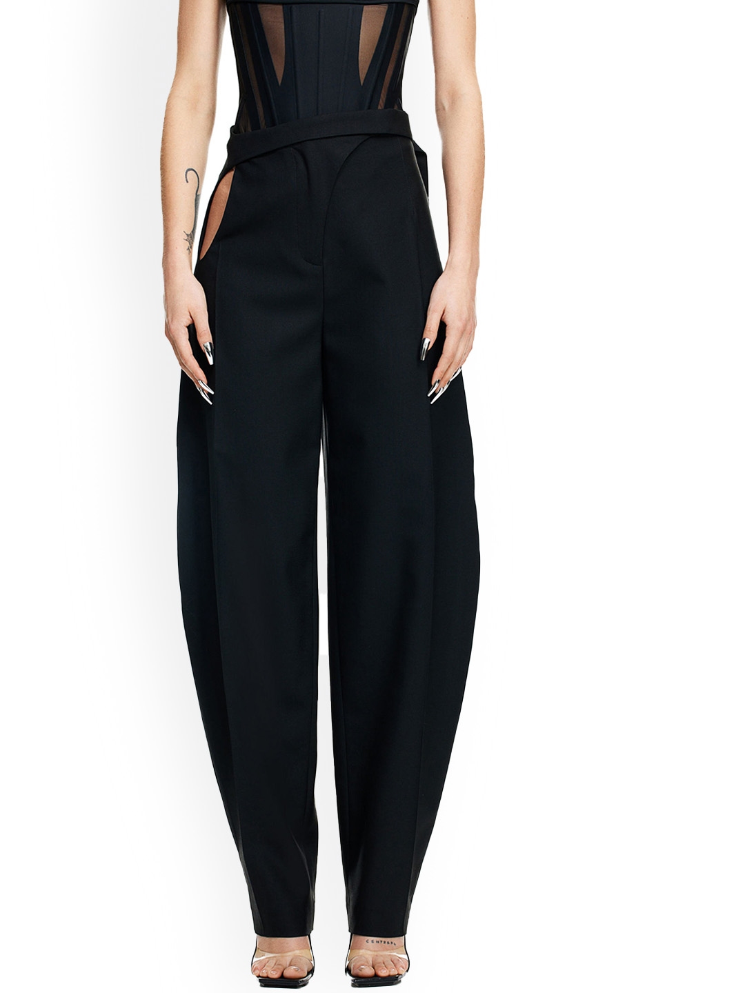 Buy H&M Women Wool Cut Out Trousers - Trousers for Women 23072872 | Myntra