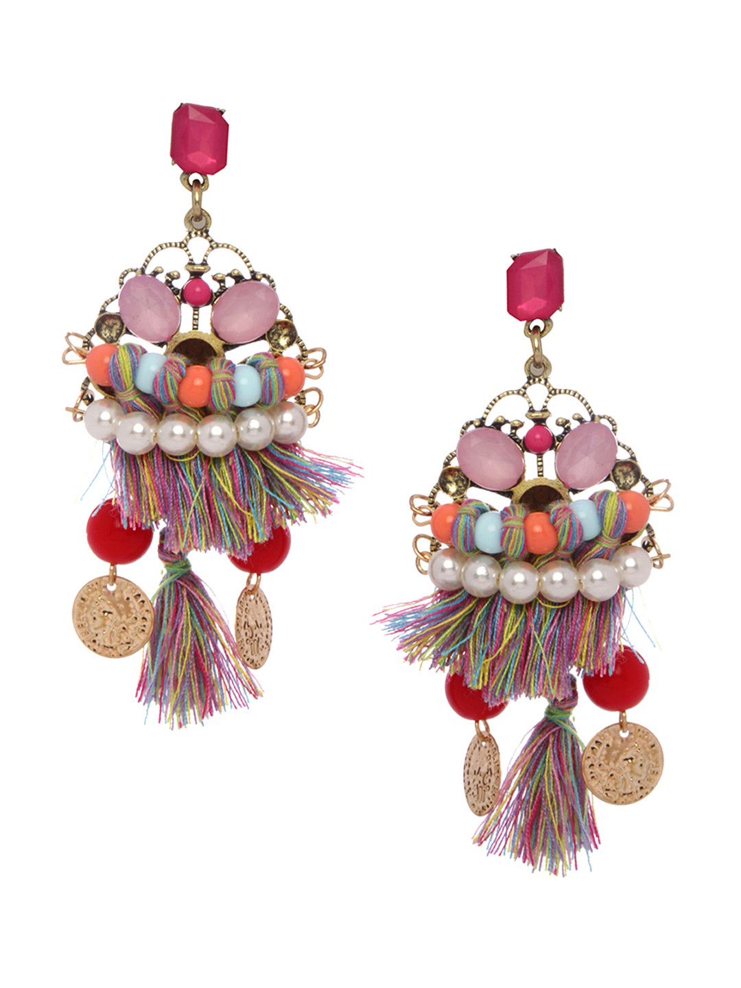Buy Shining Diva Fashion Multicoloured Contemporary Drop Earrings