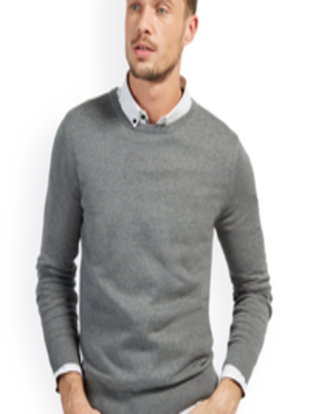 Buy Tom Tailor Men Grey Solid Pullover - Sweaters for Men 2308821 | Myntra