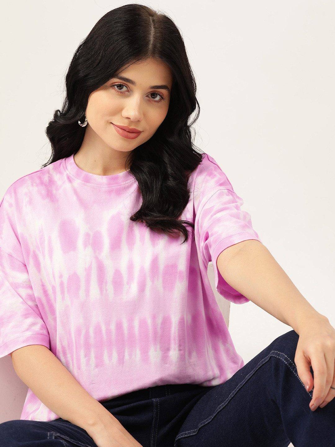Women Tie And Dye Pure Cotton Shirt With Trousers