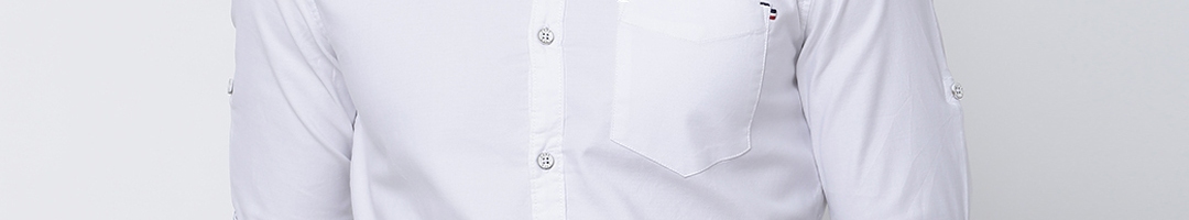 Buy LOCOMOTIVE Men White Slim Fit Solid Casual Shirt - Shirts for Men ...