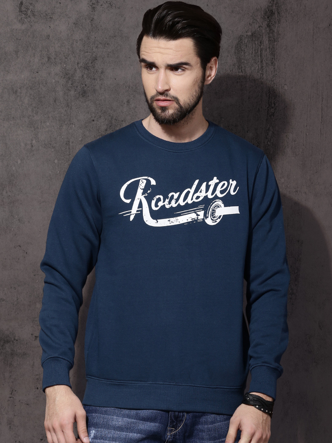 Roadster navy blue sweatshirt clearance