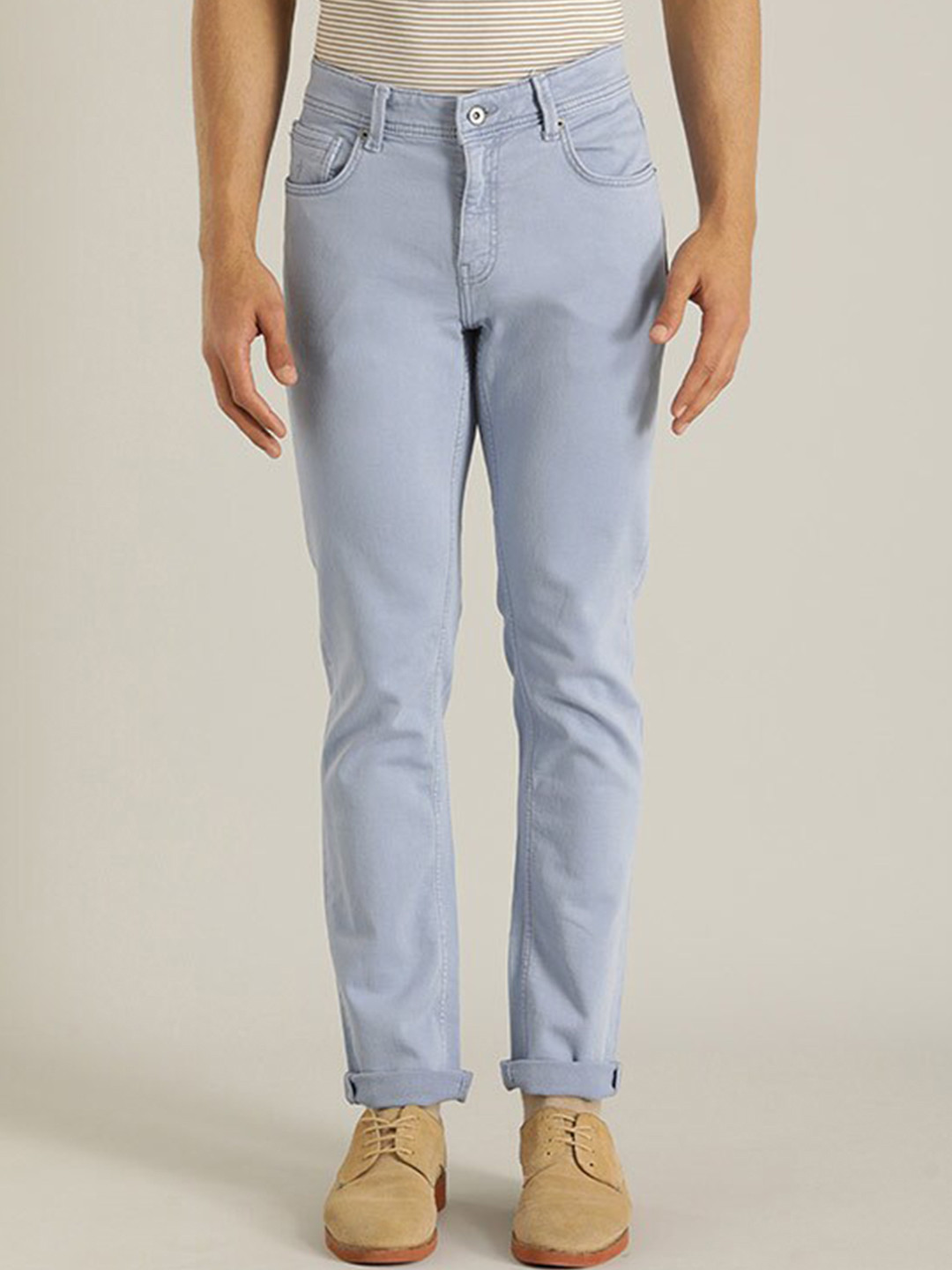 Buy Indian Terrain Men Brooklyn Slim Fit Pure Cotton Jeans - Jeans for ...