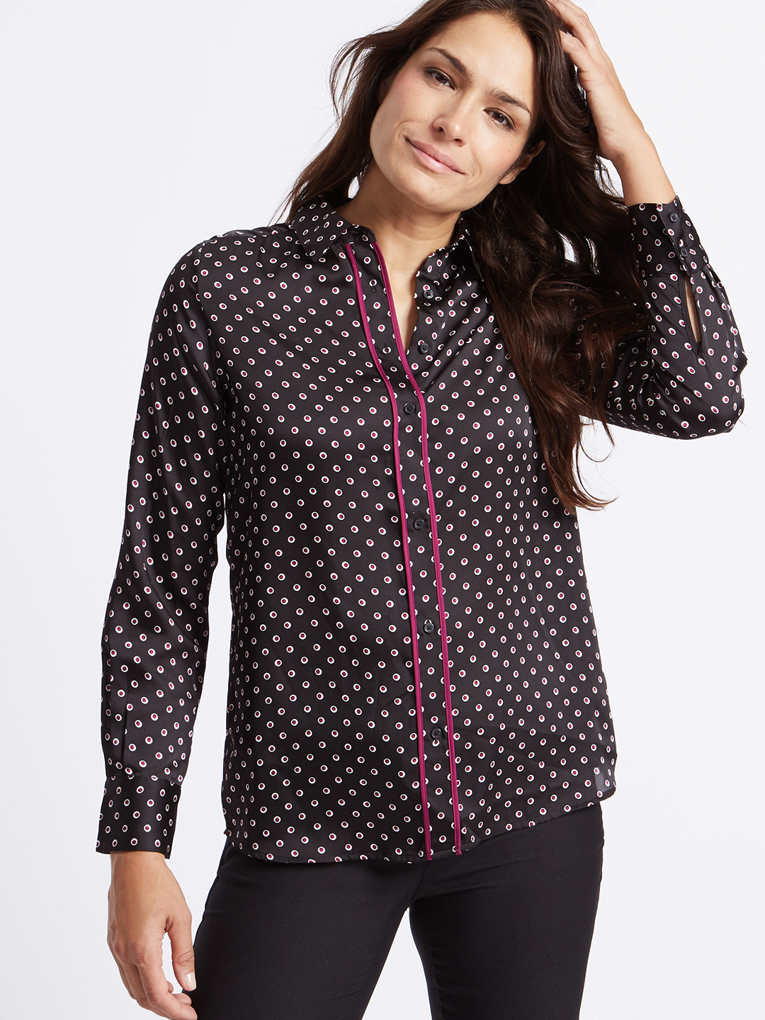 Buy Marks & Spencer Women Black Printed Casual Shirt Shirts for Women