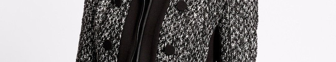 Buy Marks & Spencer Women Black Self Design Tailored Jacket - Jackets ...