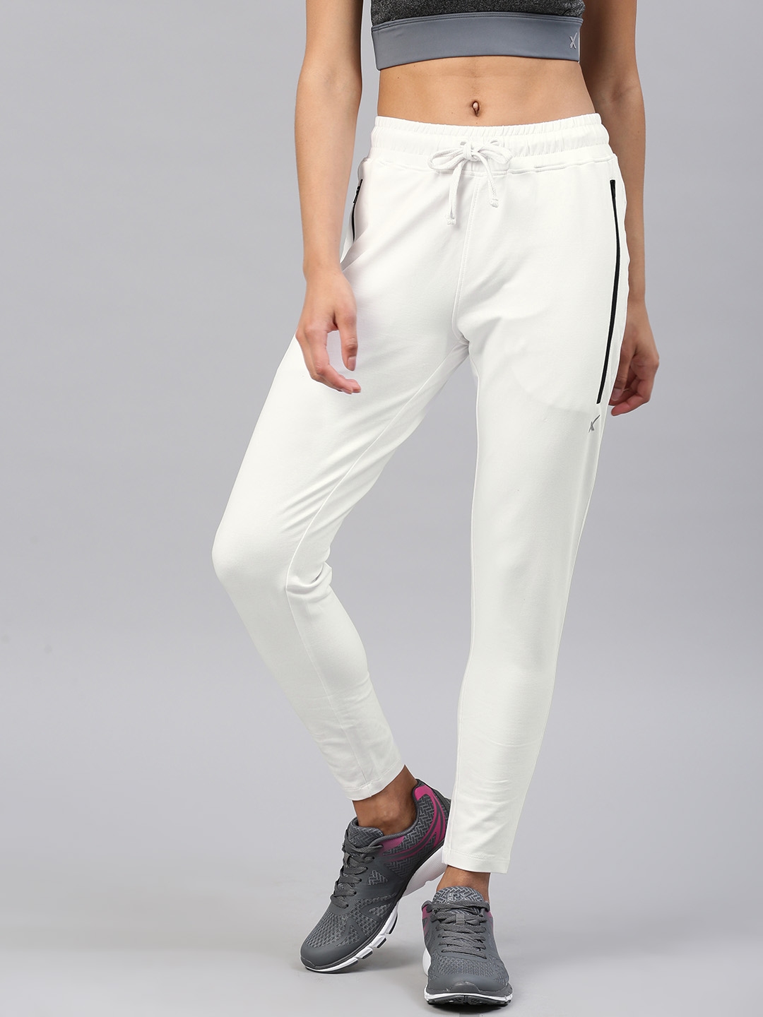 white track pants outfit