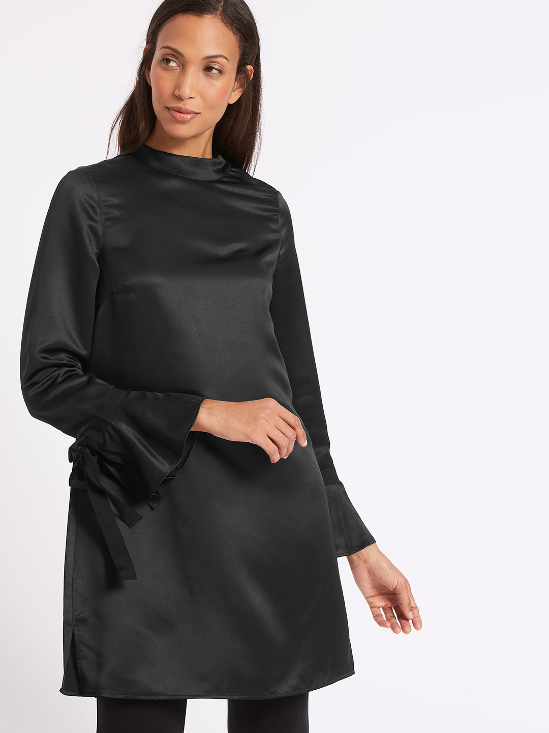 Buy Marks & Spencer Women Black Solid A Line Dress Dresses for Women