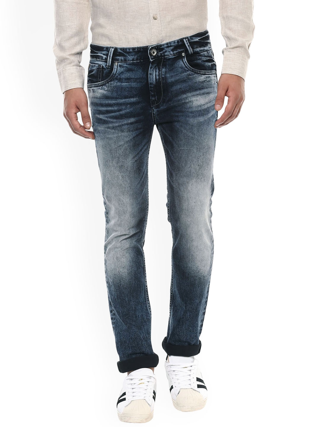 mufti slim men blue jeans