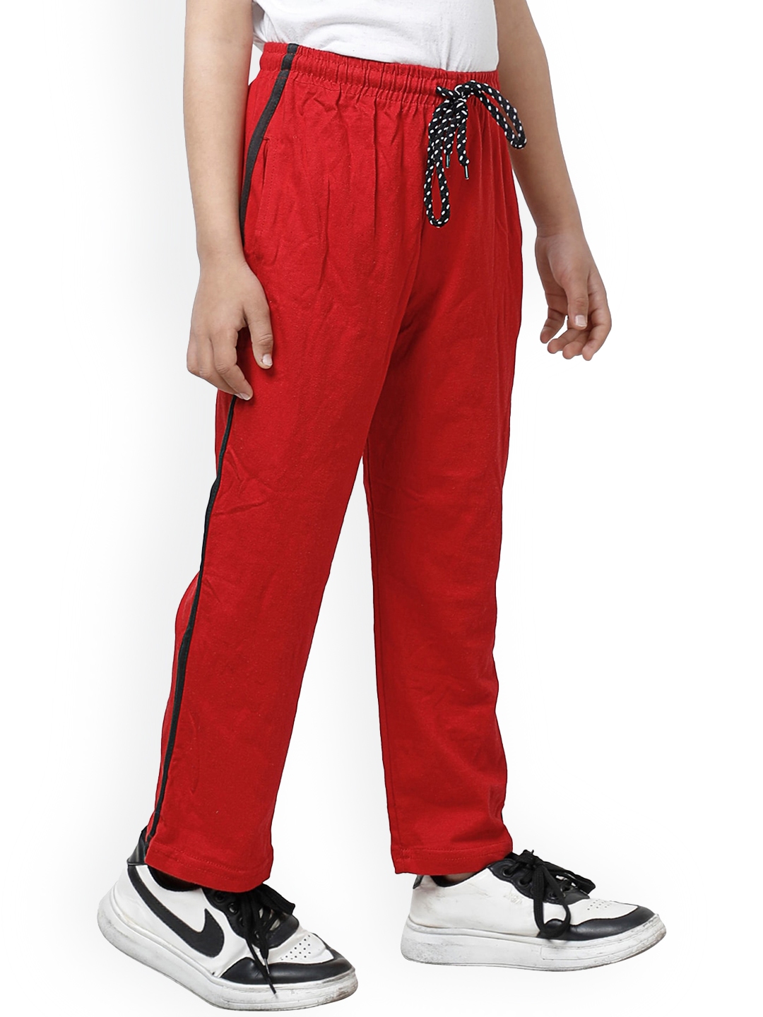 Buy IndiWeaves Boys Mid Rise Regular Fit Pure Cotton Track Pants ... image.