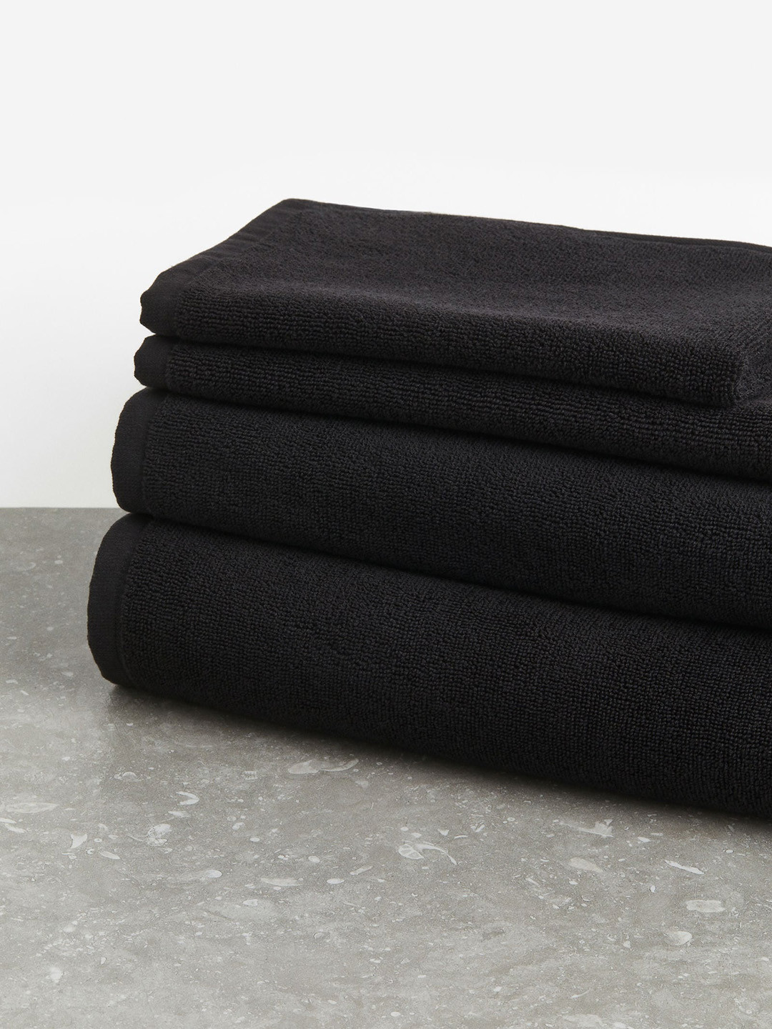 Buy H&M Black Cotton Terry Bath Sheet Bath Towels for Unisex 23126688