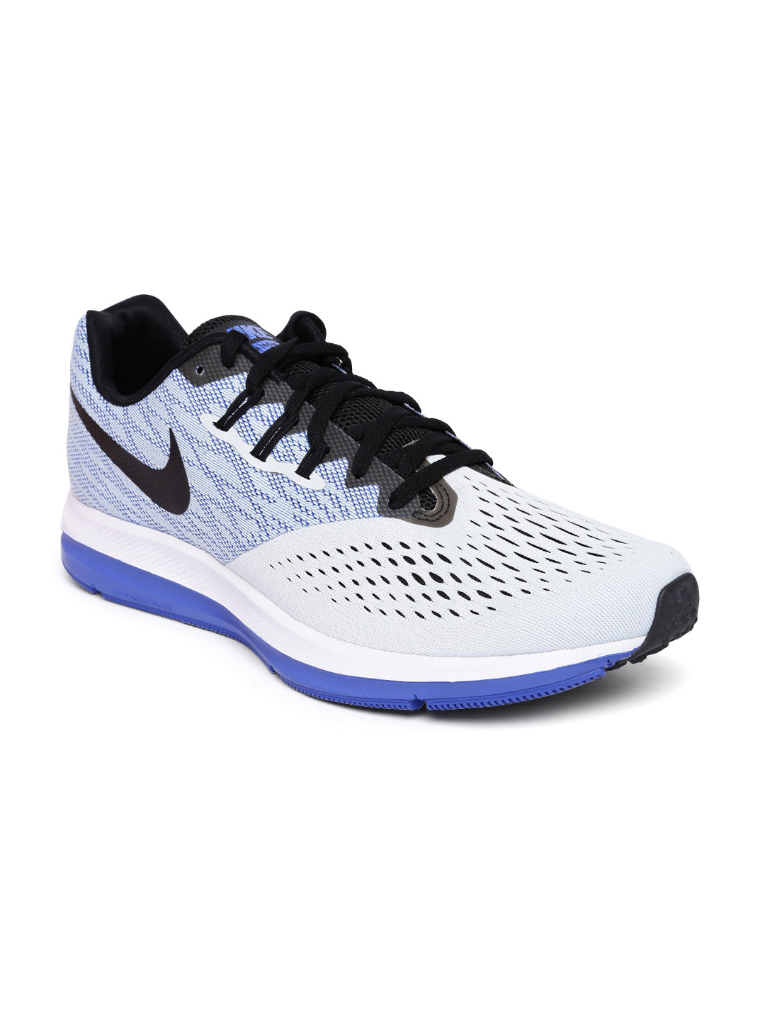 Buy Nike Men Light Grey & Blue ZOOM WINFLO 4 Running Shoes - Sports ...