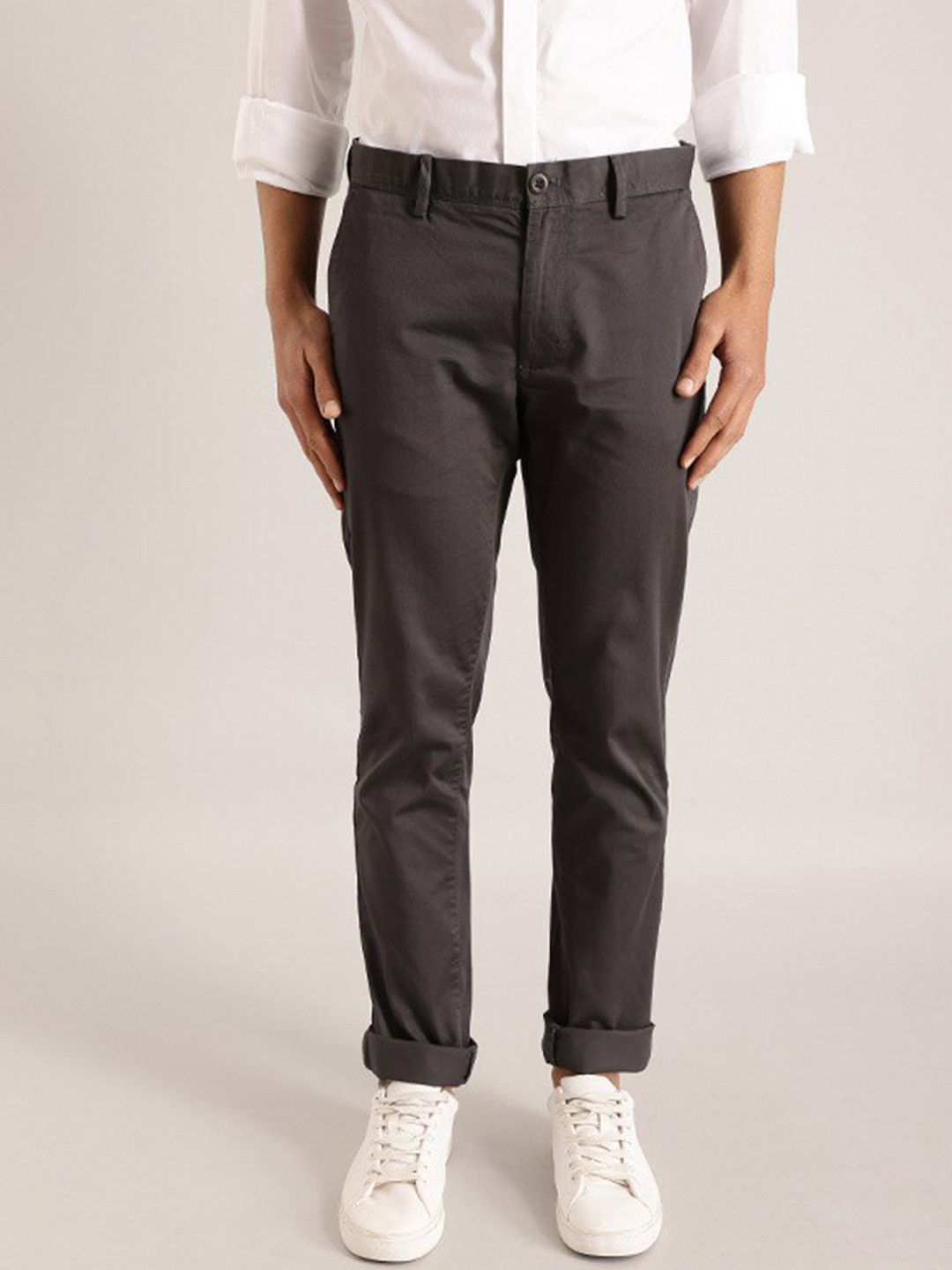 Buy Indian Terrain Men Mid Rise Brooklyn Slim Fit Chinos Trousers ...