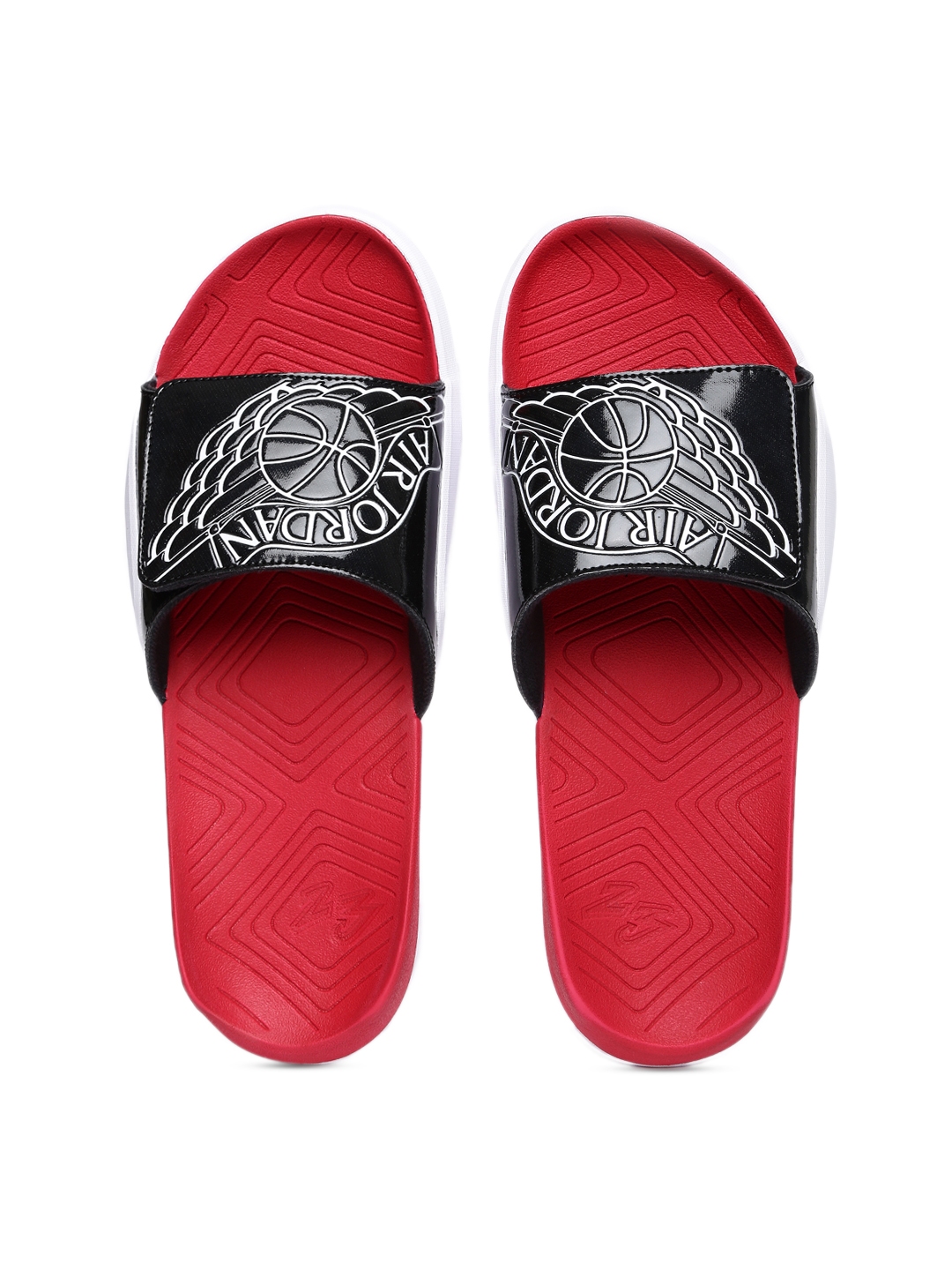 nike flip flops red and black