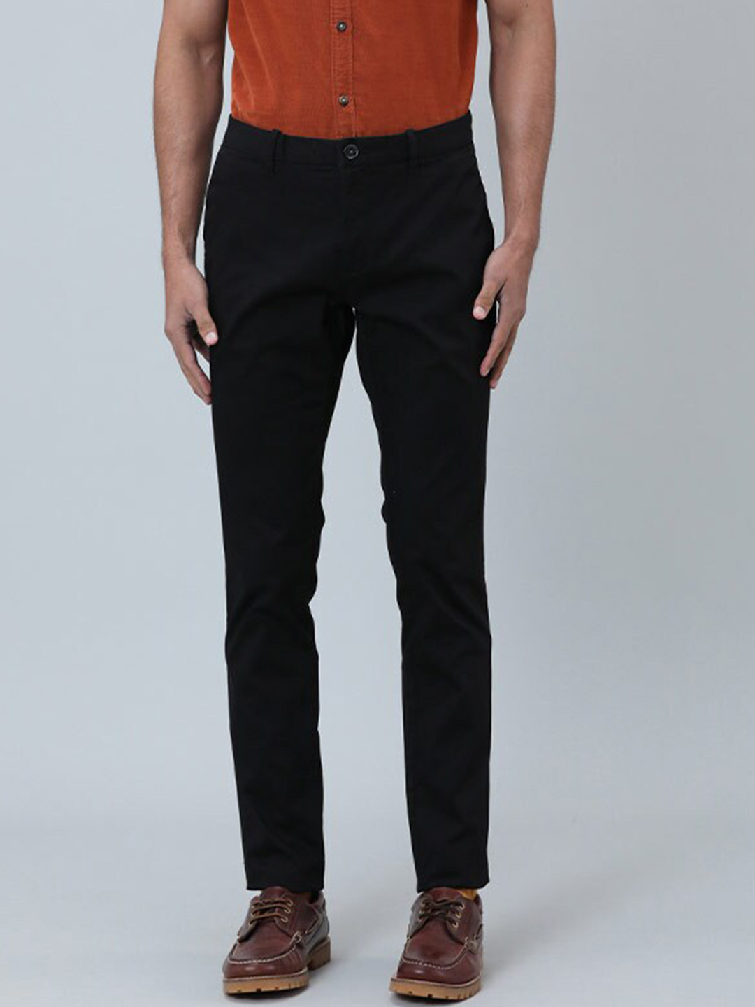 Buy Indian Terrain Men Brooklyn Slim Fit Pure Cotton Chinos - Trousers ...