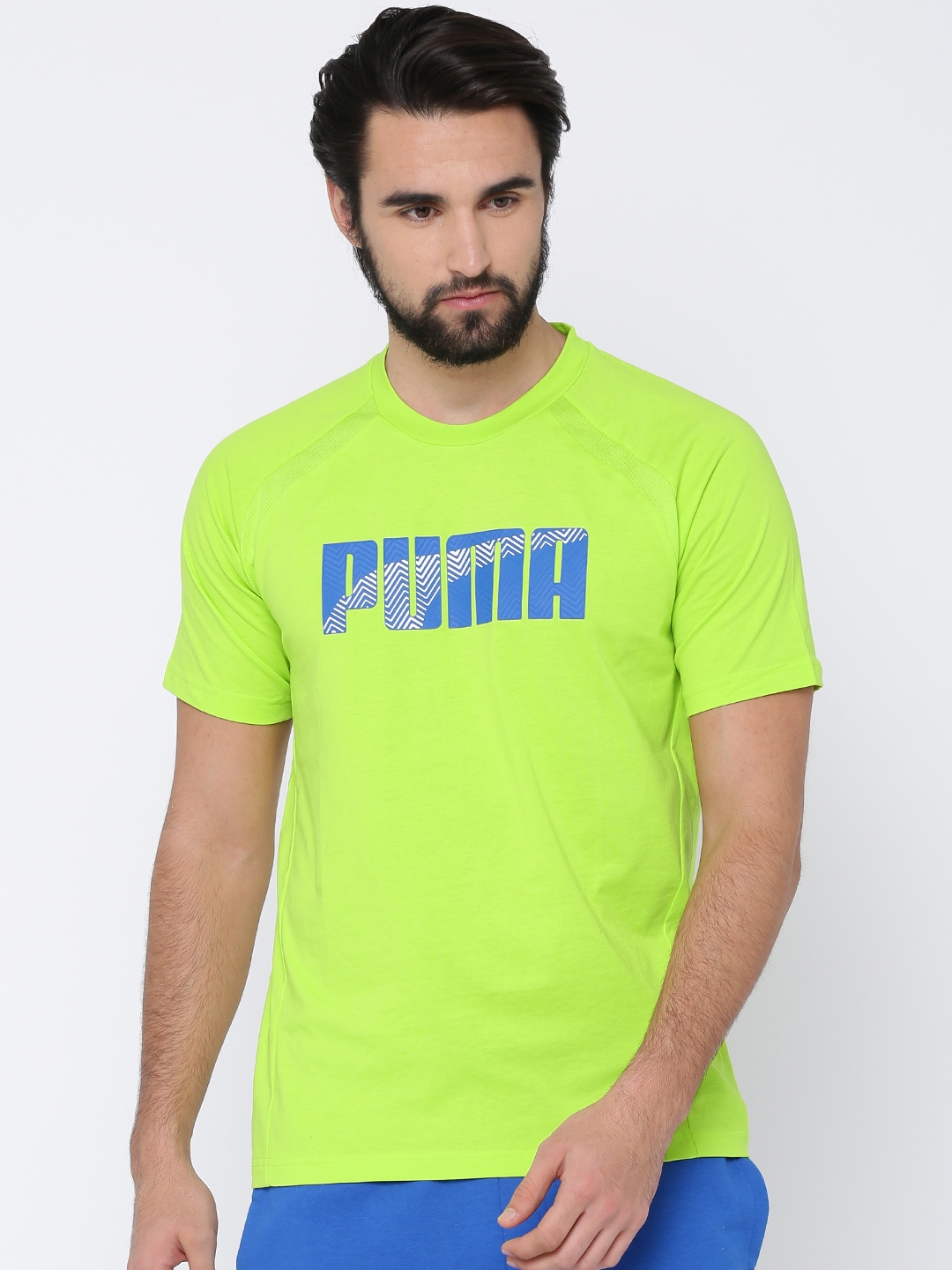 Buy Puma Men Lime Green Printed Round Neck Evostripe T Shirt - Tshirts ...