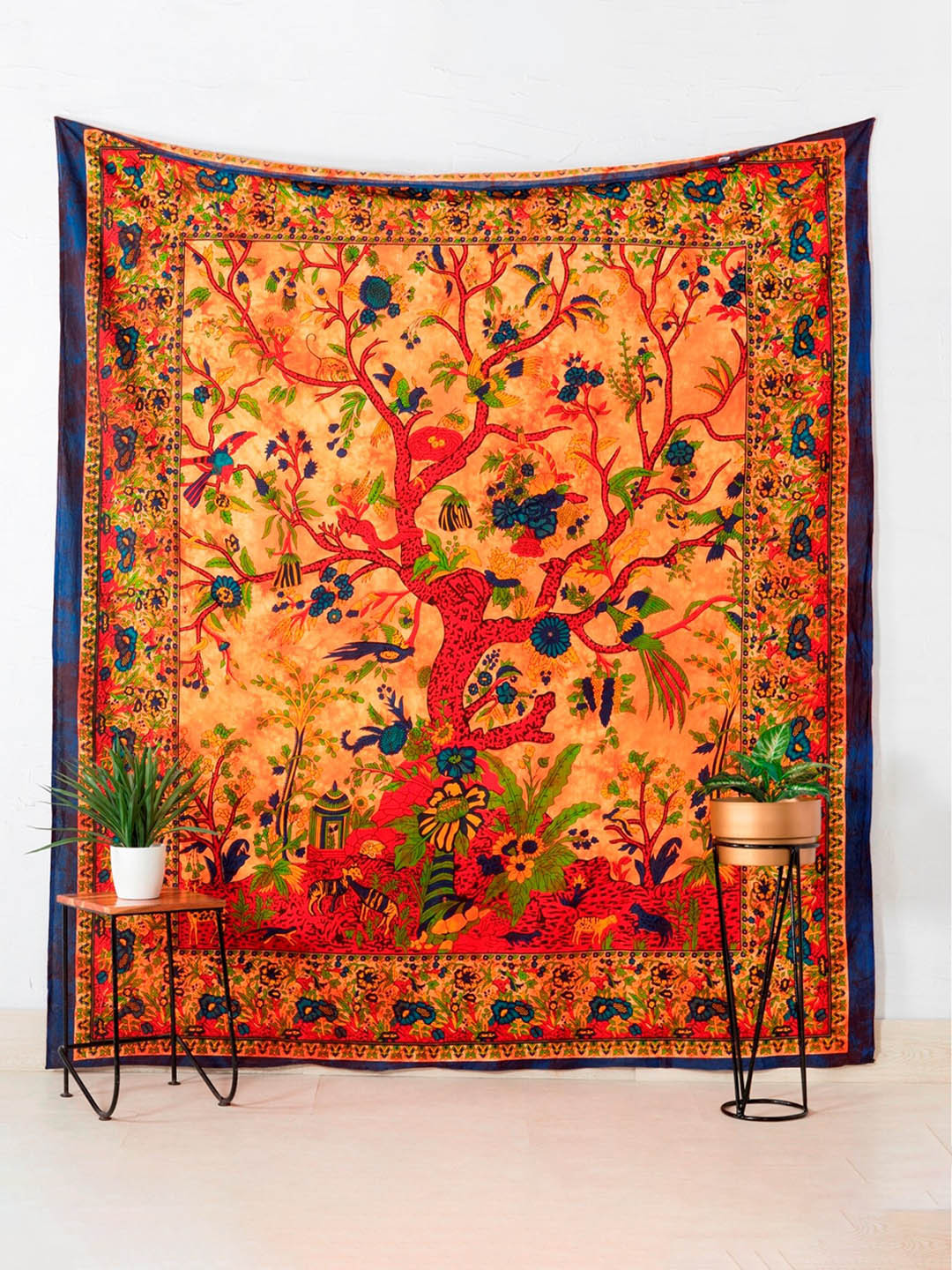 Buy HANDICRAFT PALACE Orange Tree Of Life Printed Pure Cotton Hanging