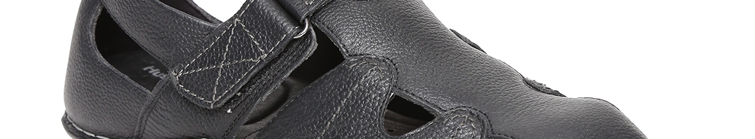 Buy Hush Puppies Men Black Leather Comfort Sandals - Sandals for Men ...