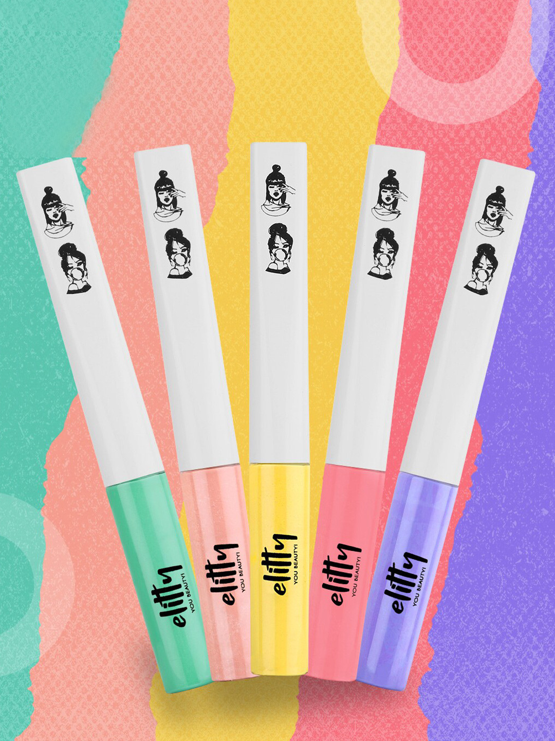 Buy Elitty Set Of 5 All Eyes On You Pop Eyeliners With Witch Hazel 4 Ml
