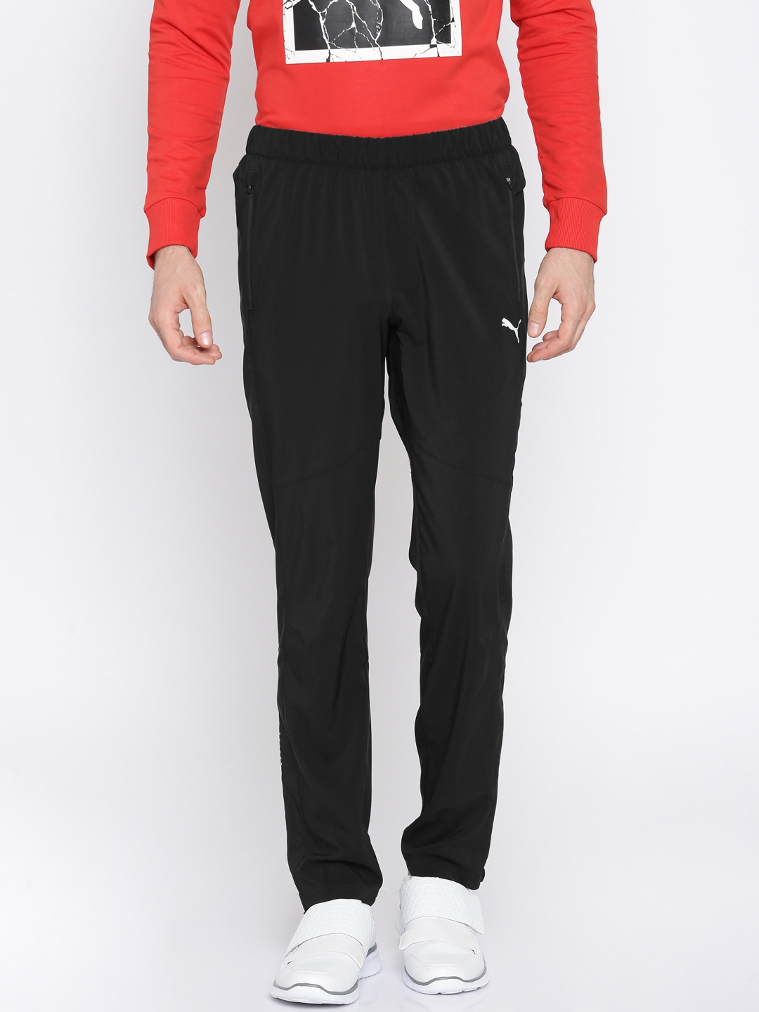 red puma track pants