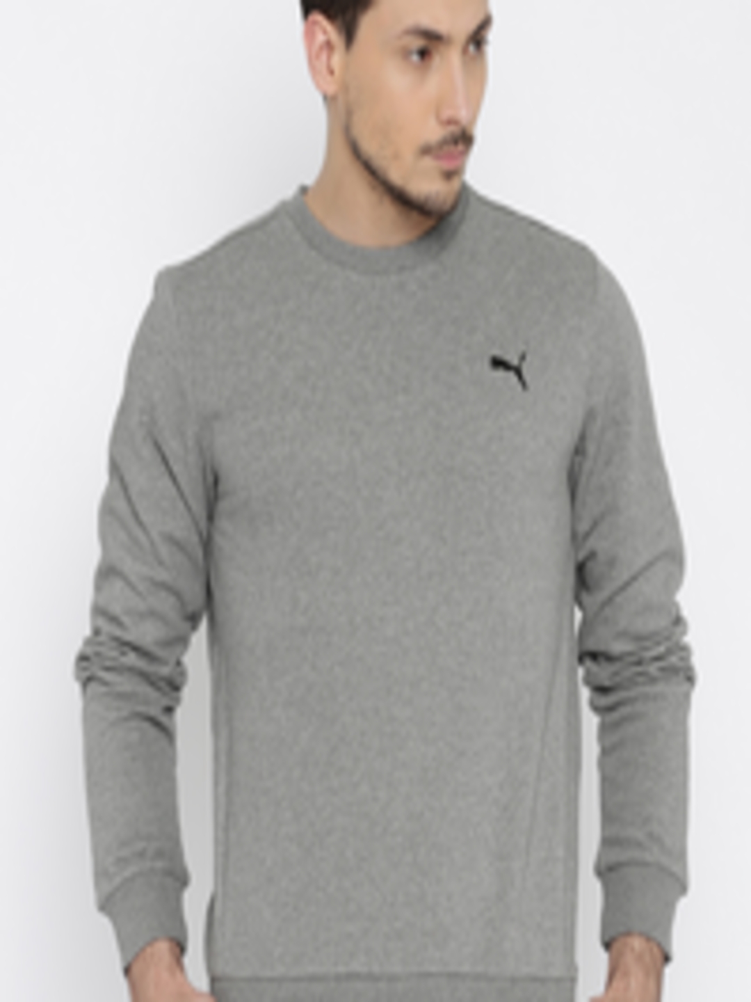 Buy Puma Men Grey Solid Sweatshirt - Sweatshirts for Men 2317241 | Myntra