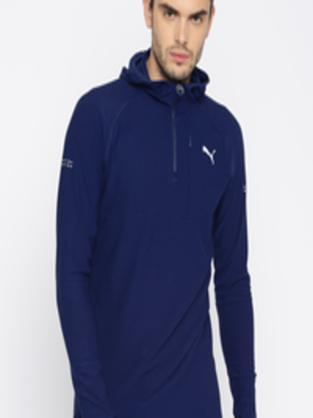 Buy Puma Men Blue Solid Hooded Sweatshirt - Sweatshirts for Men 2317245 ...