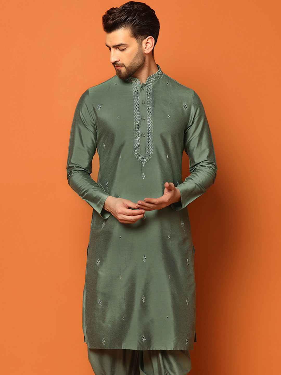 Embroidered and Mirror Work Kurtas for Men