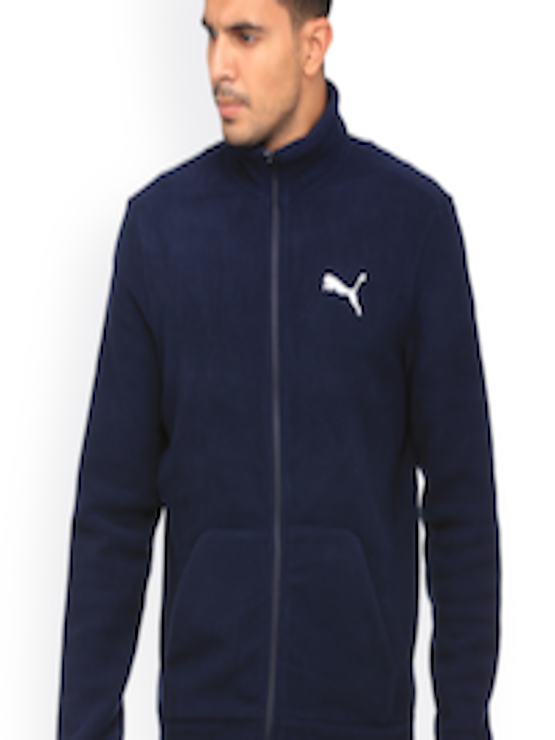 Buy Puma Men Navy Blue ESS Polarfleece Sporty Track Jacket - Jackets ...