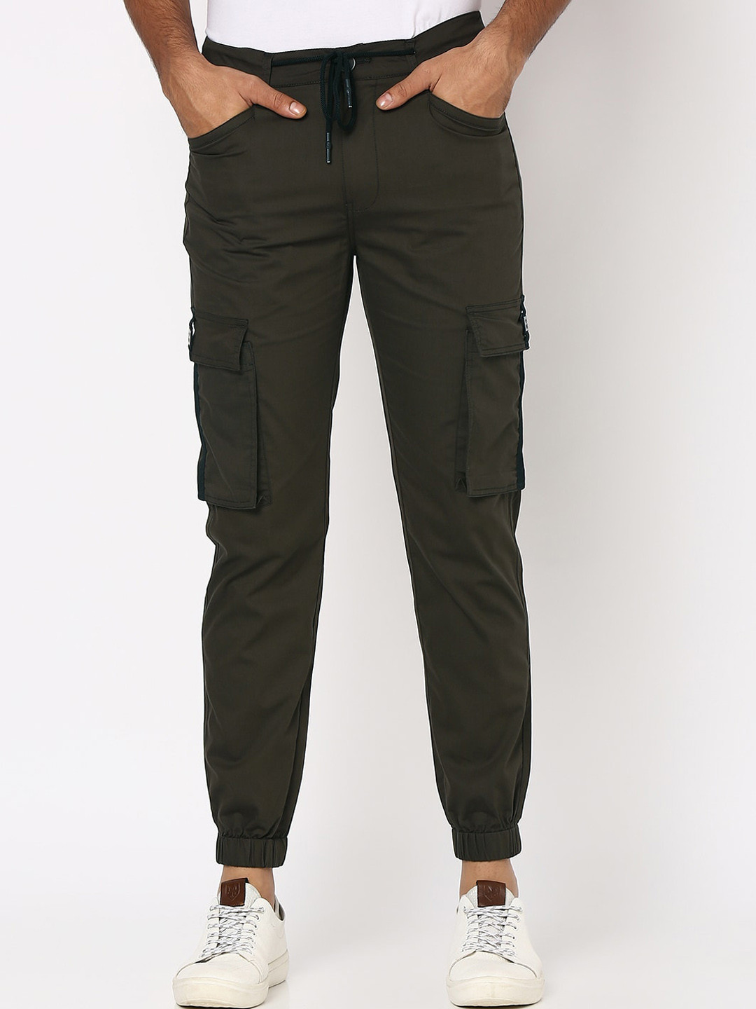 Buy Mufti Men Skinny Fit Mid Rise Cargo Trousers Trousers for Men