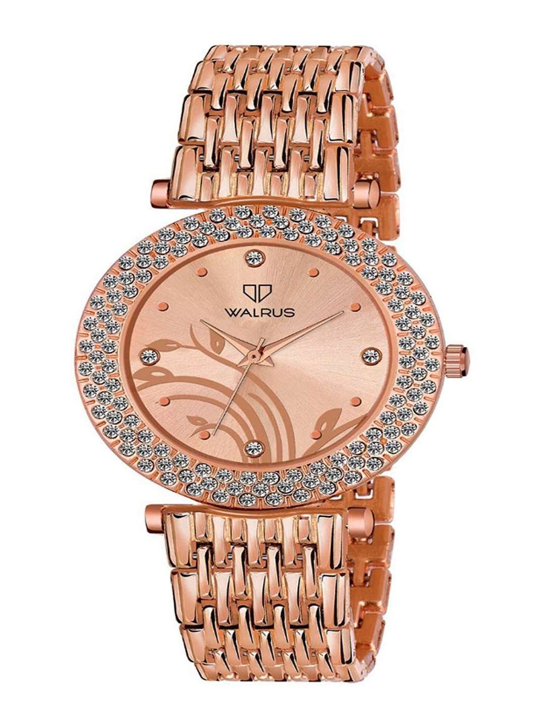 Buy Walrus Women Brass Embellished Dial & Stainless Steel Straps Watch