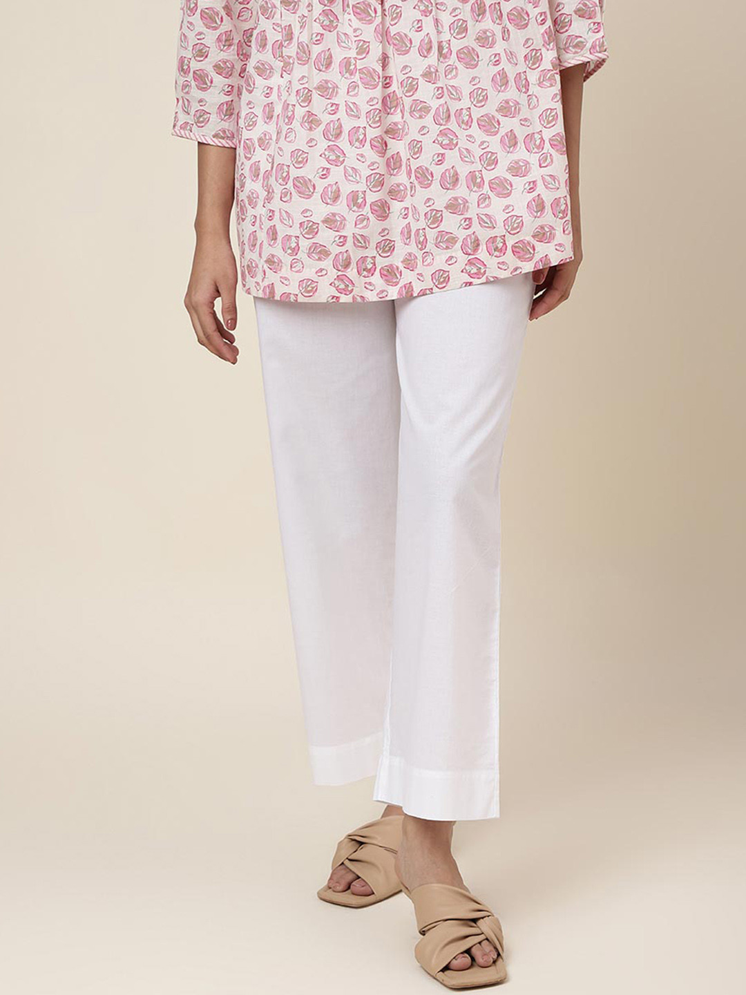 India - Women's Flare Trousers - Chic - Fabric - Great for Casual Days main image 0