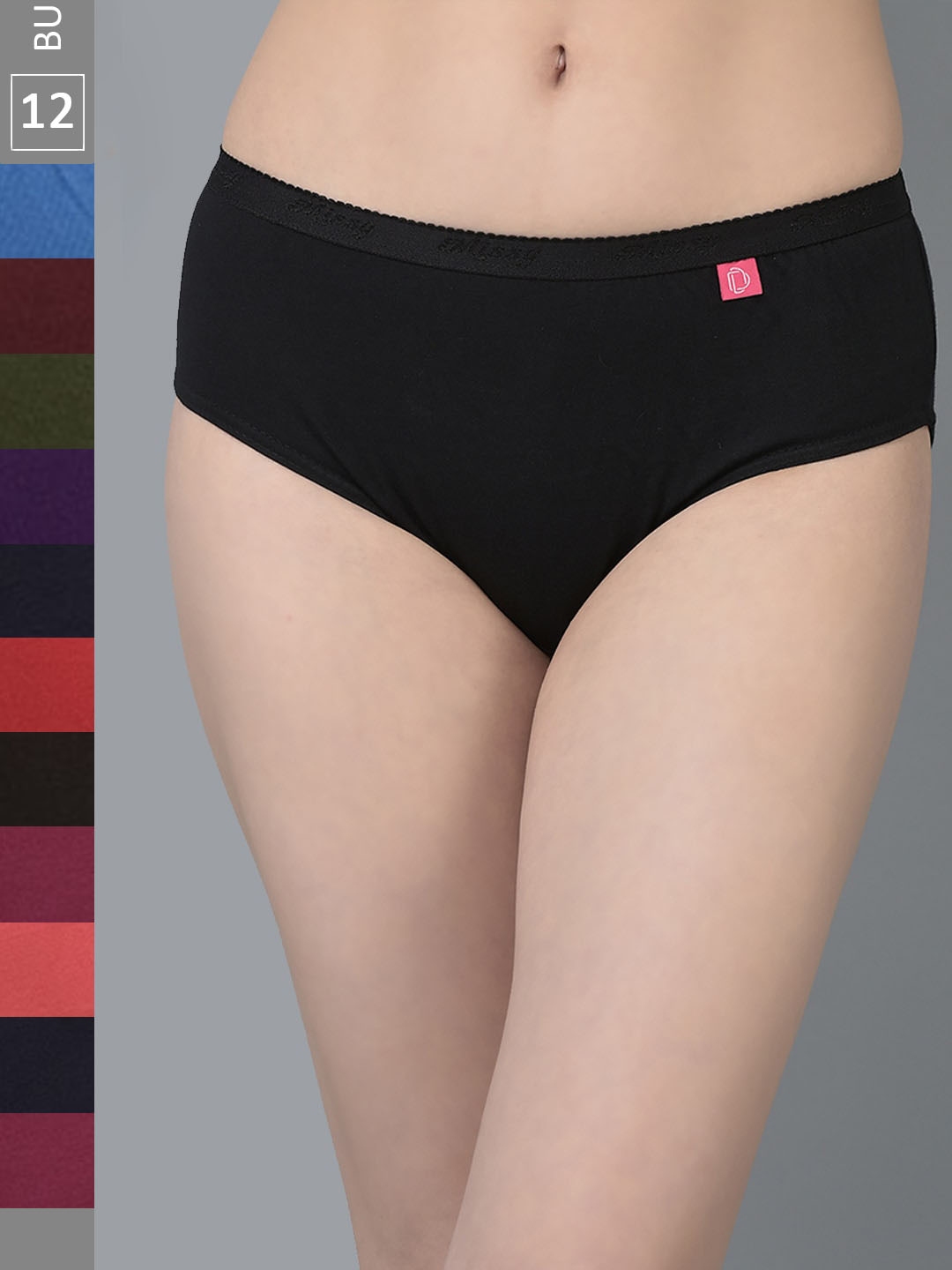 Buy Dollar Missy Women Pack Of 12 Assorted Anti Microbial Seamless Pure Cotton Hipster Briefs