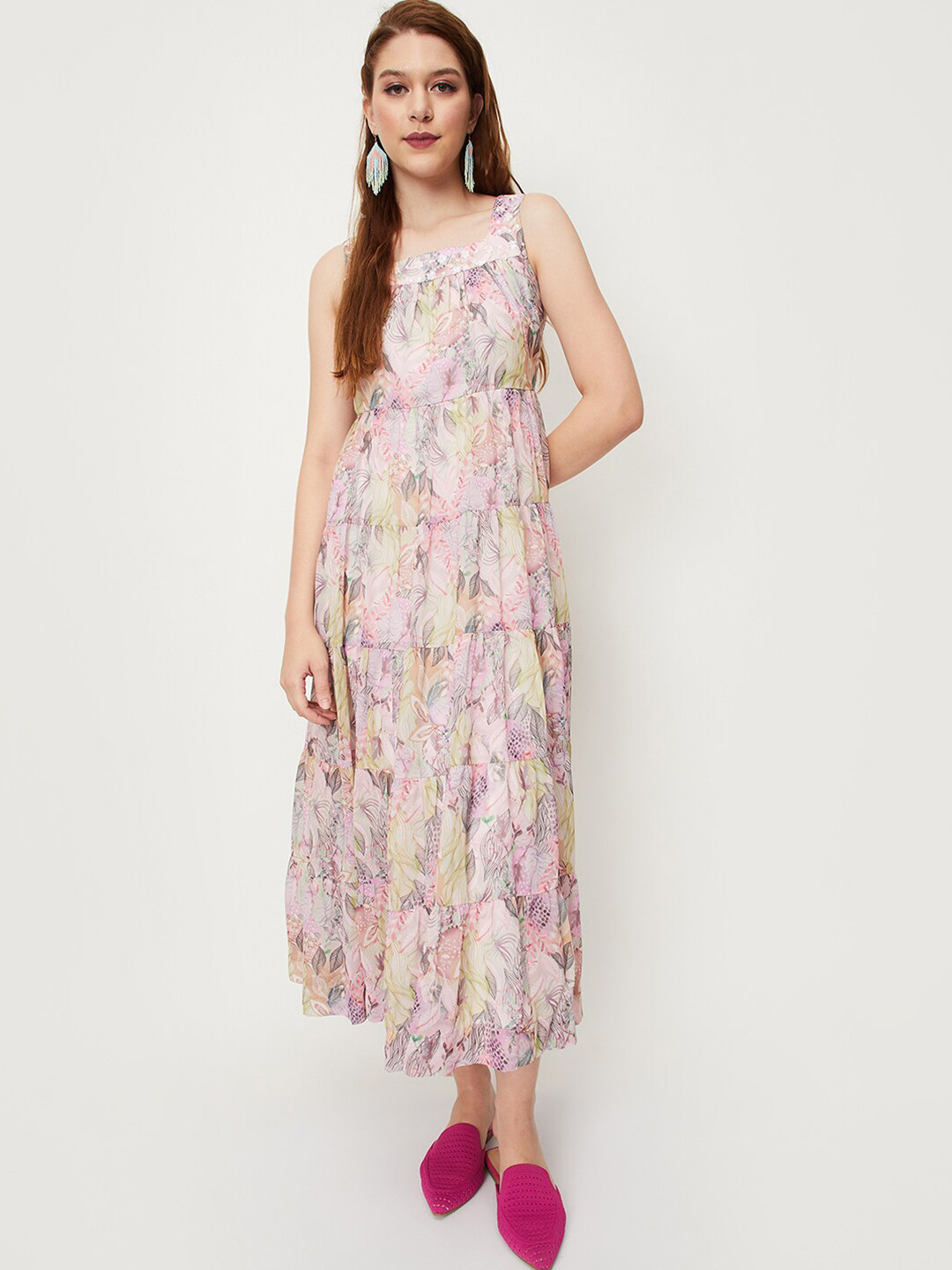 Buy Max Floral Print Fit & Flare Maxi Dress Dresses for Women — free download