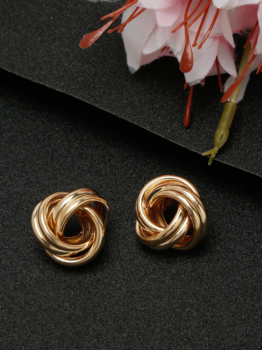 Buy DressBerry Gold Toned Gold Plated Contemporary Studs Earrings Earrings for Women 23186768