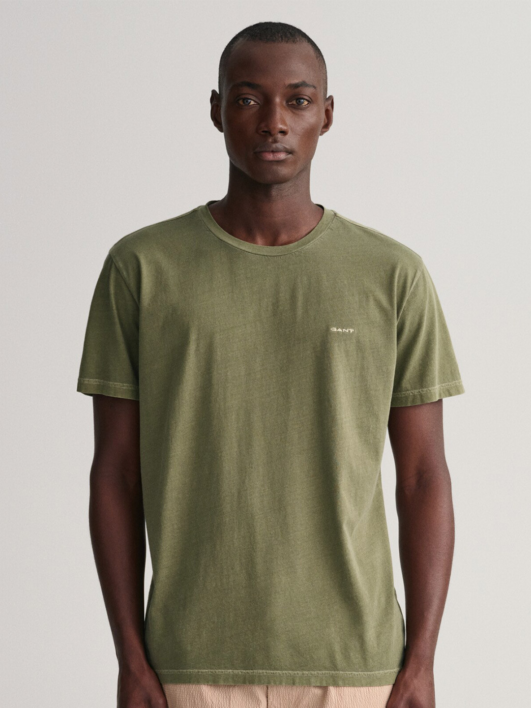 Buy GANT Round Neck Short Sleeves Relaxed Fit Pure Cotton T Shirt ...