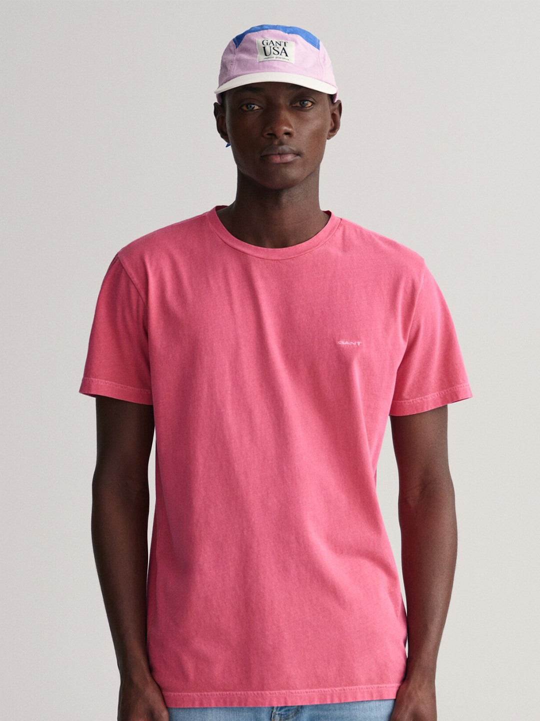 Gant Men White Solid Round Neck Tshirt