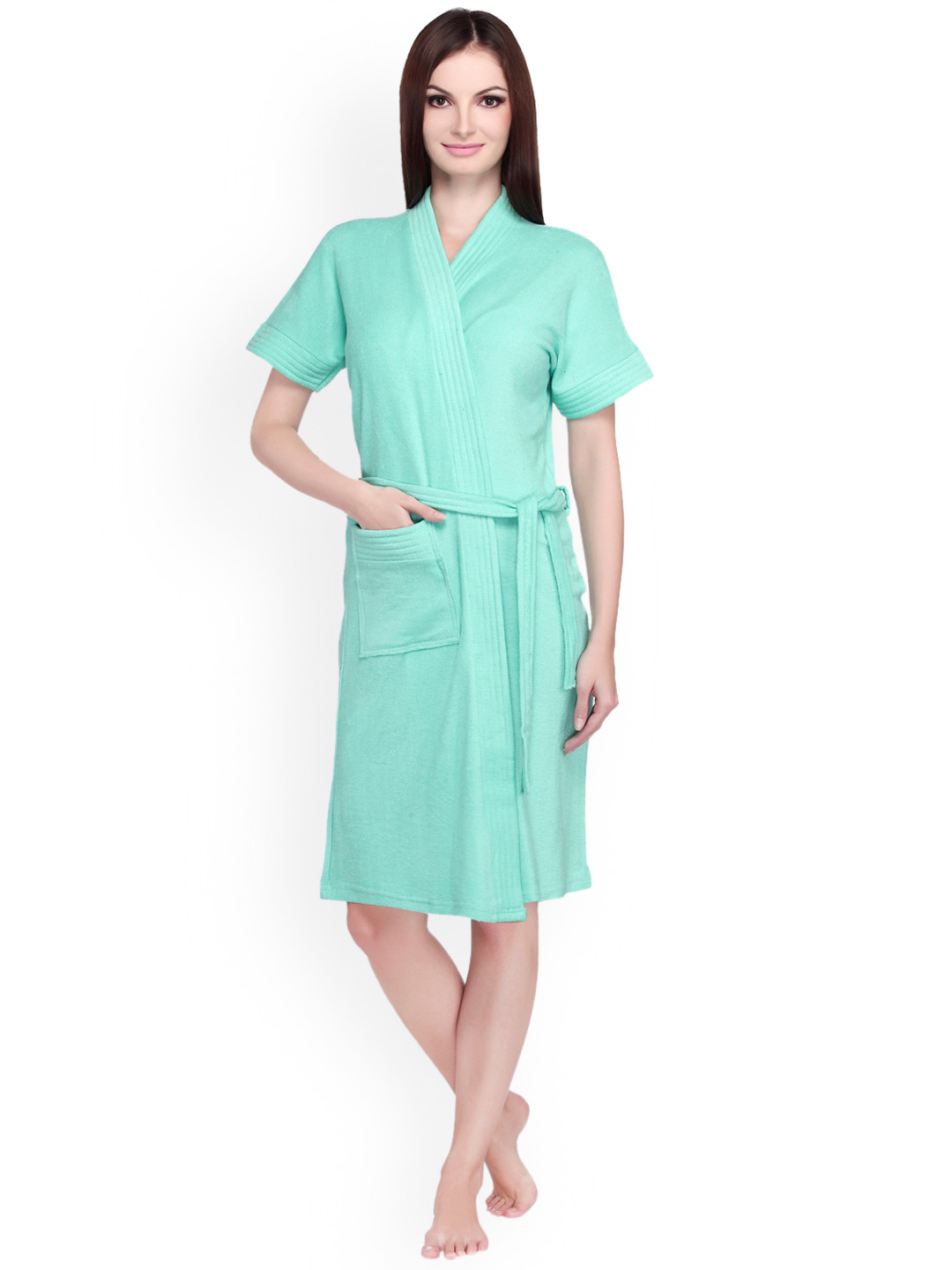 Buy Sand Dune Women Sea Green Bathrobe Bath Robe for Women 2319683