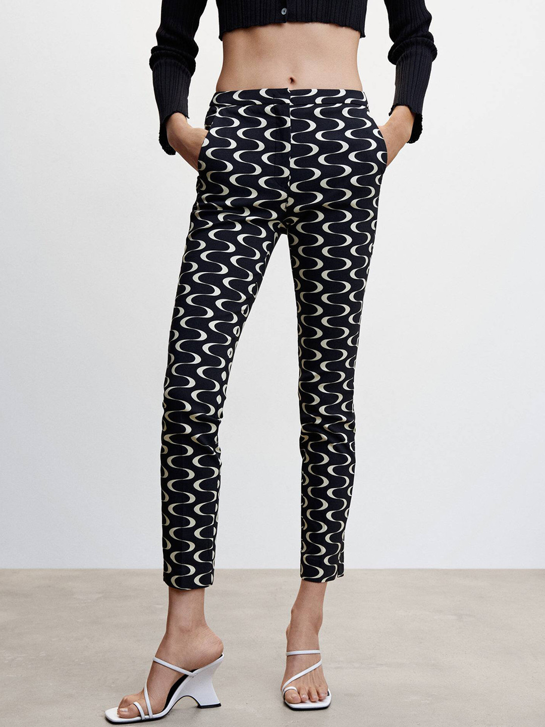 Buy MANGO Women Printed Skinny Fit Trousers Trousers for Women