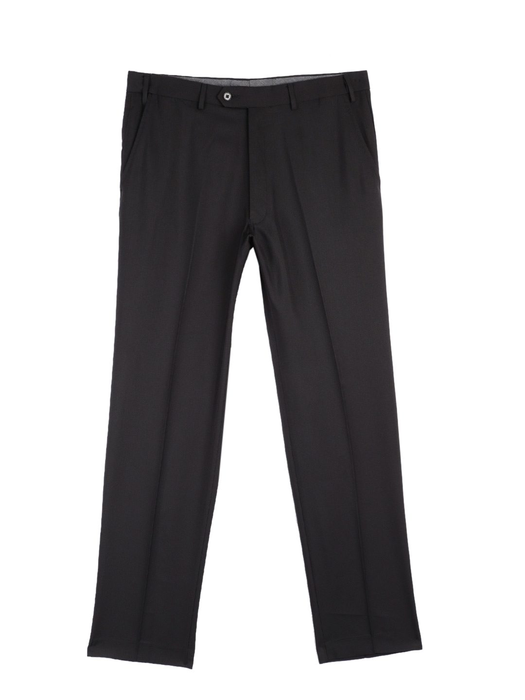 Buy Marks & Spencer Men Black Regular Fit Solid Formal Trousers ...
