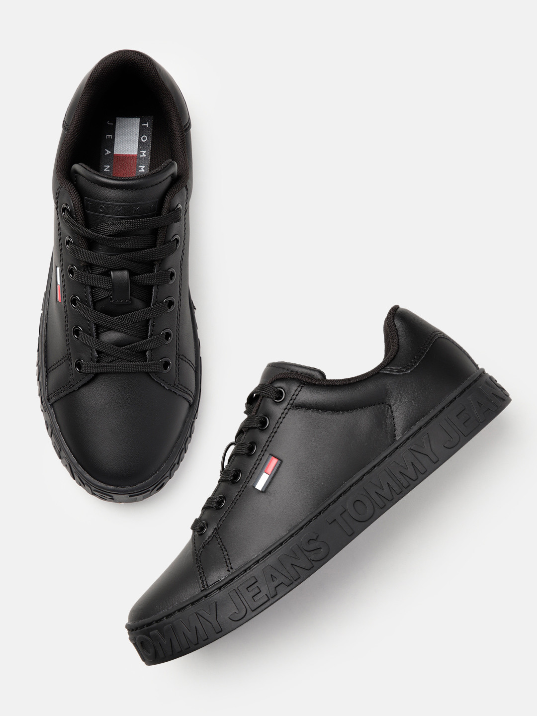 Tommy Hilfiger Black Leather Women Sneaker main image 0