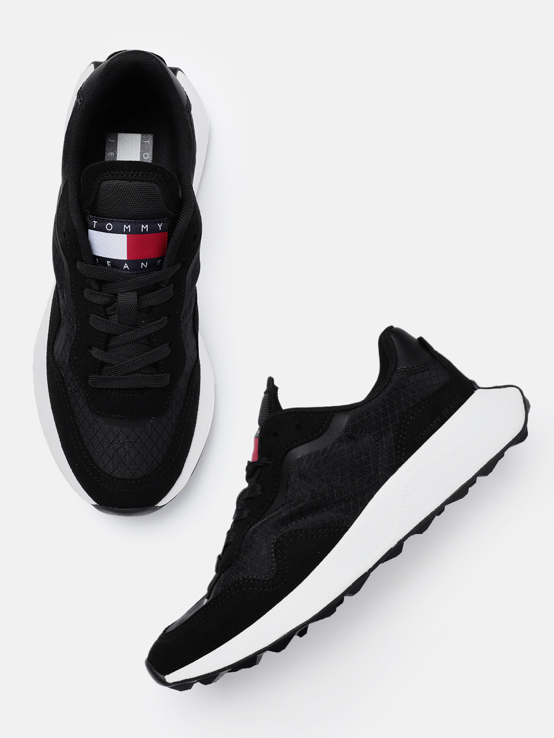 Tommy Hilfiger Black Polyurethane Women's Sneaker