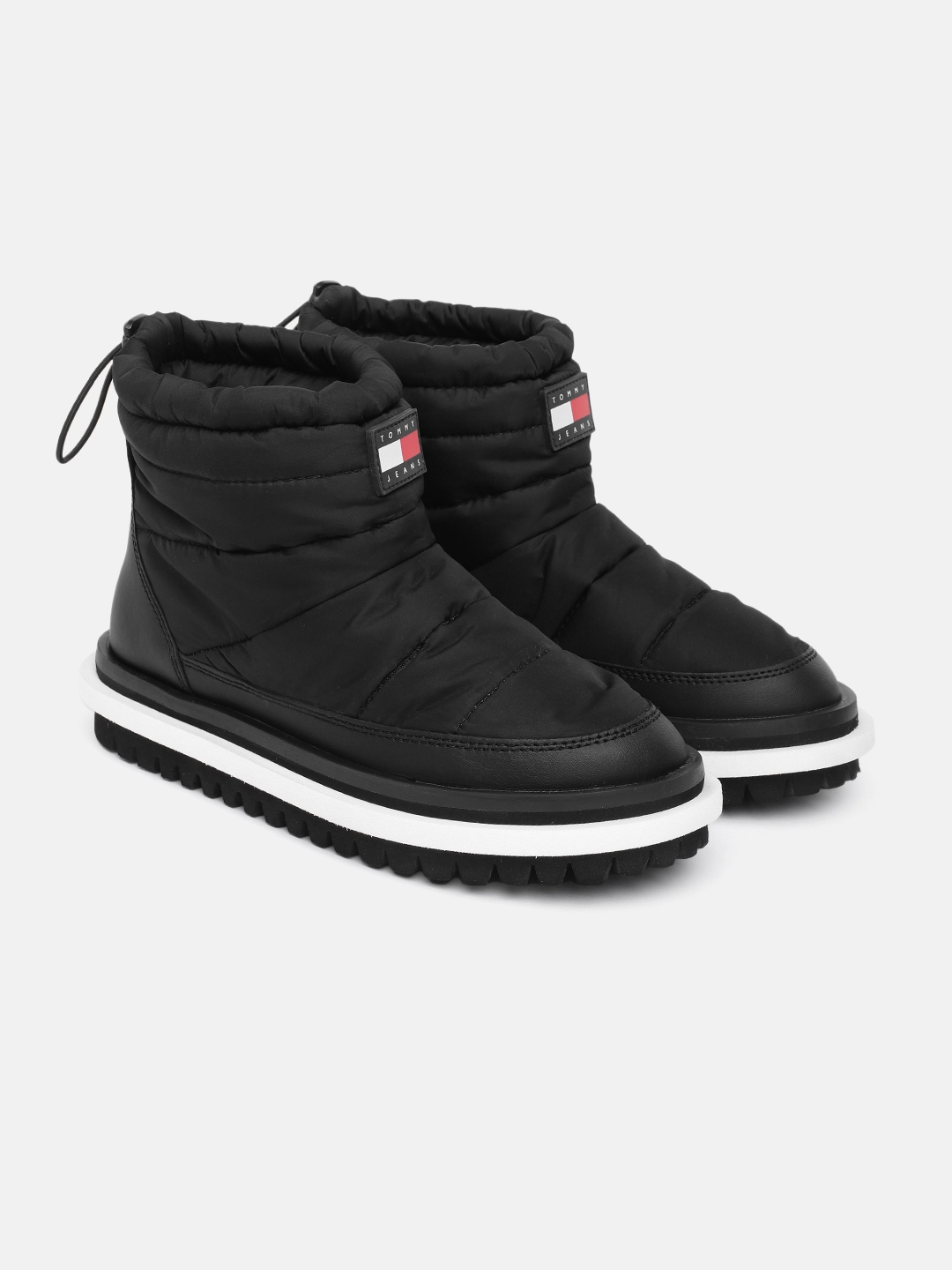 Buy Tommy Hilfiger Women Solid Padded Flat High Top Winter Boots ...